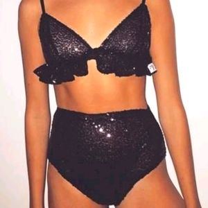 Black High Waisted Sequin Bloomers